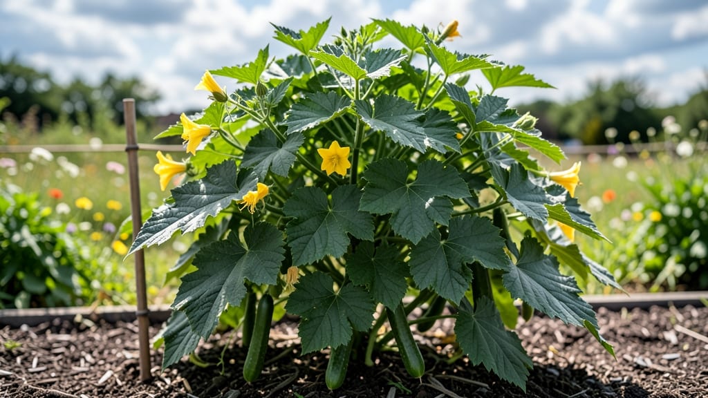Garden Bush Slicer Hybrid Cucumber: Precision Harvesting for Prolific Vines