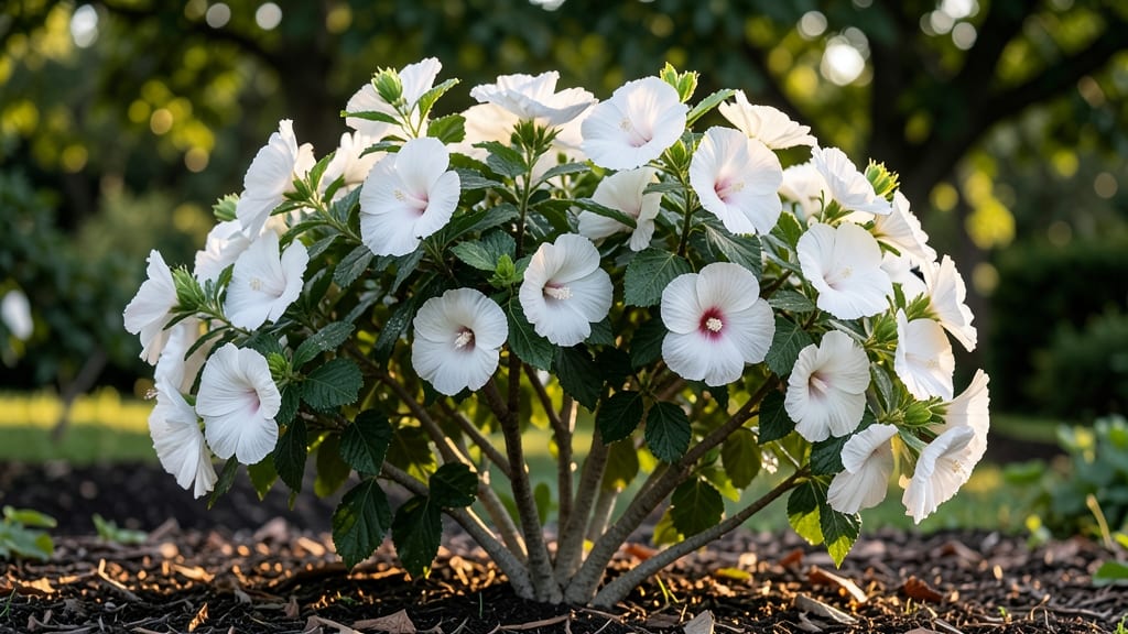 White Rose of Sharon Bush: Year-Round Blooms With Minimal Pruning Care