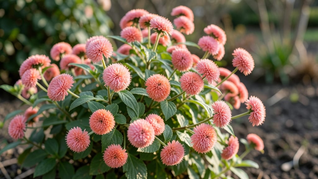Dwarf Spirea with Pink Pom-Pom Flowers