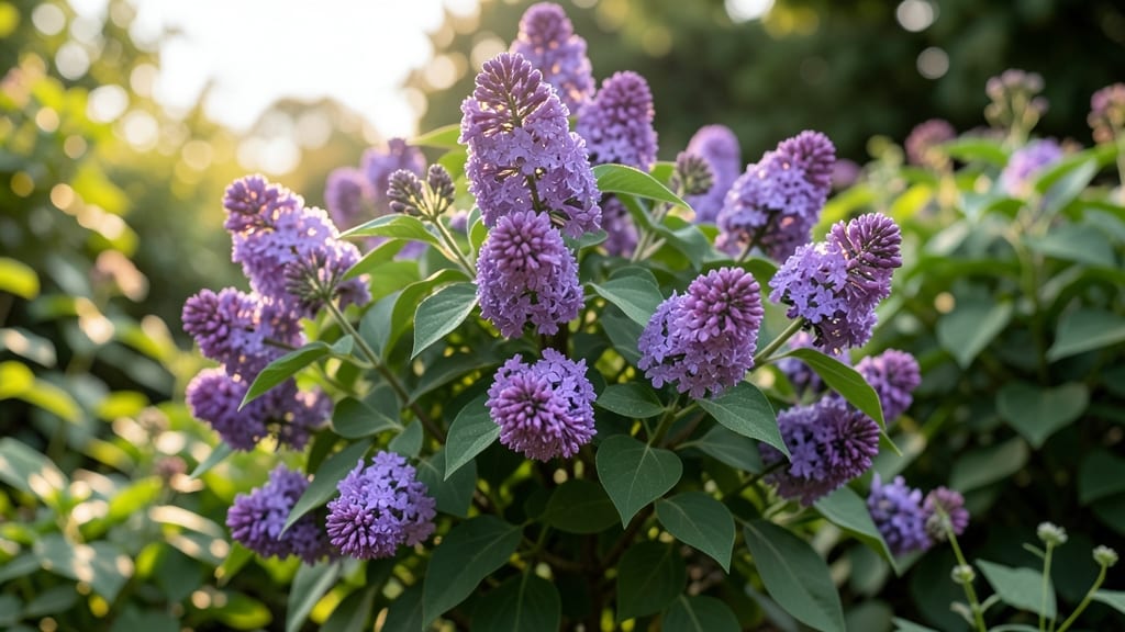 Dwarf Lilac Bush with Fragrant Purple Blooms