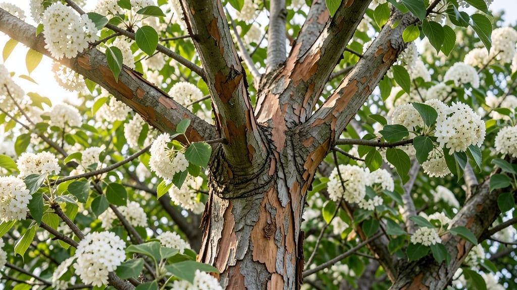 Ninebark Shrubs with Exfoliating Bark