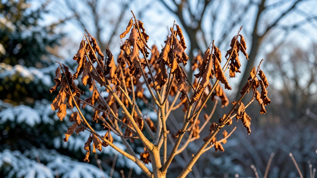 Dwarf Ninebark with Peeling Bark Texture